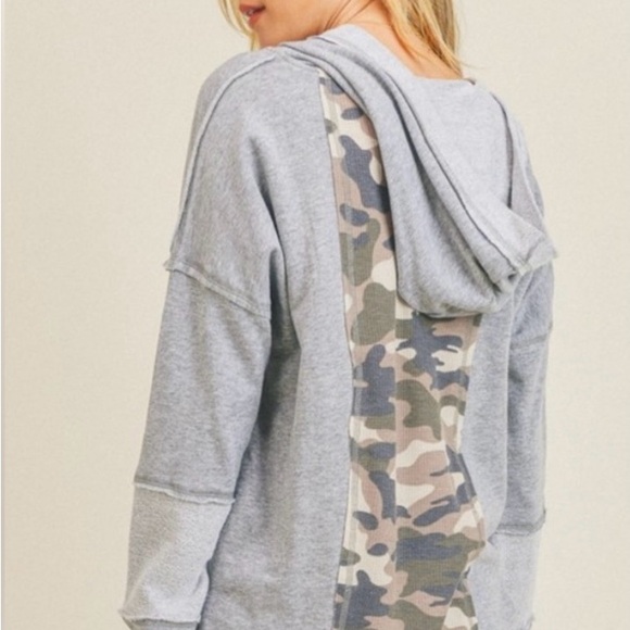 New! Hem & Thread Camo sweater! 💕🥰 - Picture 2 of 2